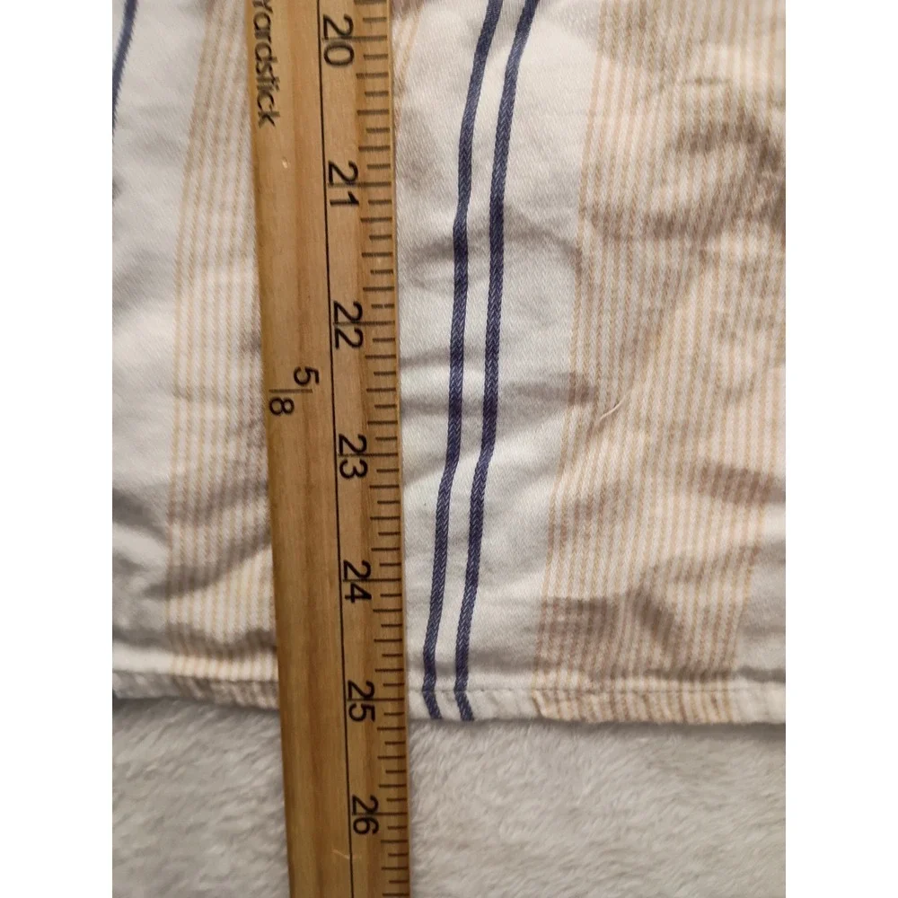Abercrombie Kids Striped Button Front Sundress Tan Navy Blue Size 13/14 NWOT